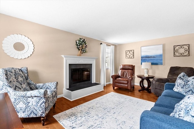 living room featuring hardwood / wood-style flooring