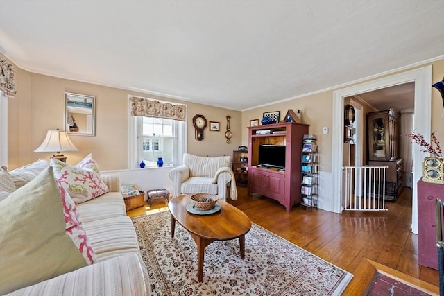 living room featuring hardwood / wood-style flooring