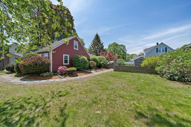 view of yard with fence