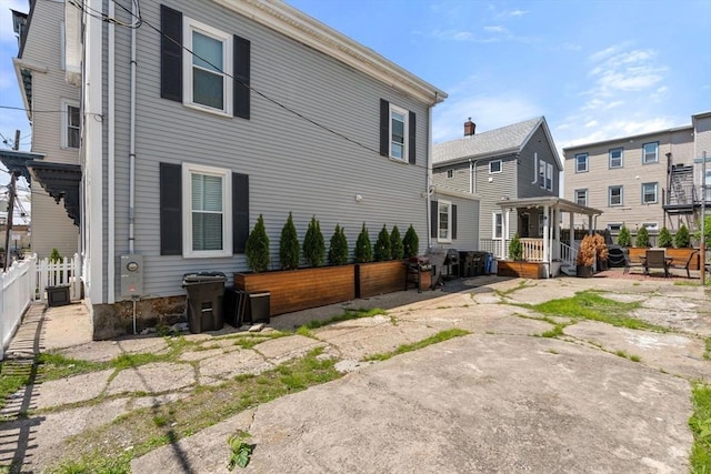 9-11 Dexter, Boston, MA 02127 - back of property with a patio area
