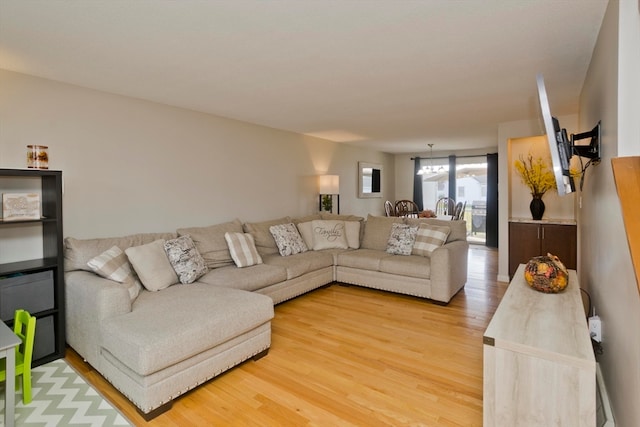 living room featuring hardwood / wood-style flooring