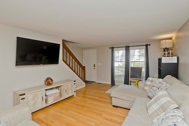 living room featuring wood-type flooring