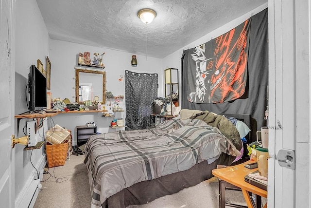 bedroom with a textured ceiling