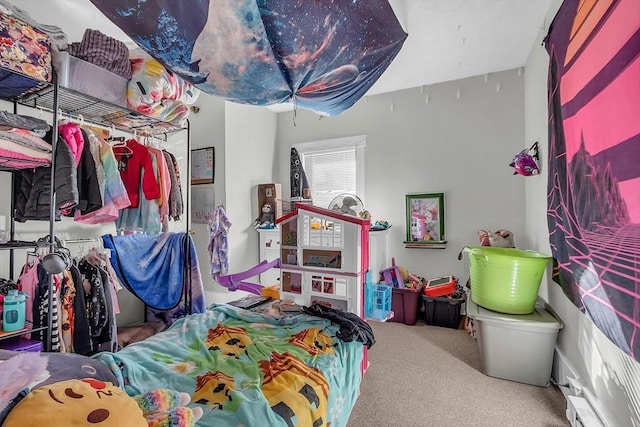 bedroom featuring carpet