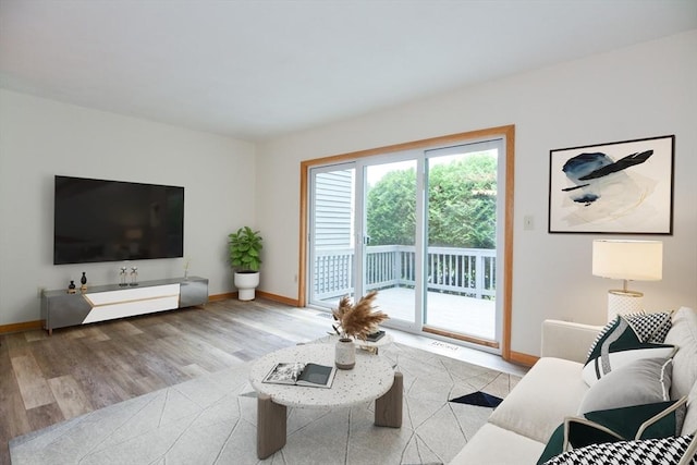 31 Blithewood Ave Unit 106, Worcester, MA 01604 - living room featuring baseboards and light wood finished floors