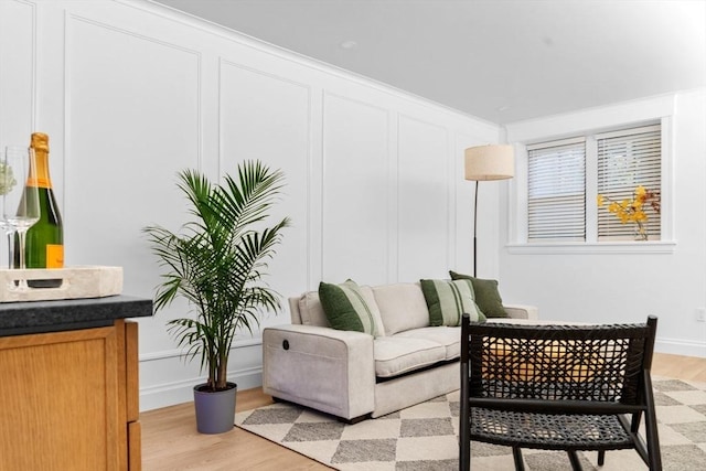 living room featuring light hardwood / wood-style flooring