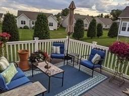 deck with an outdoor living space