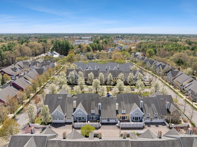 birds eye view of property with a residential view