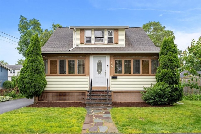 10 Waldo, Randolph, MA 02368 - bungalow-style house featuring entry steps, a front lawn, and a shingled roof