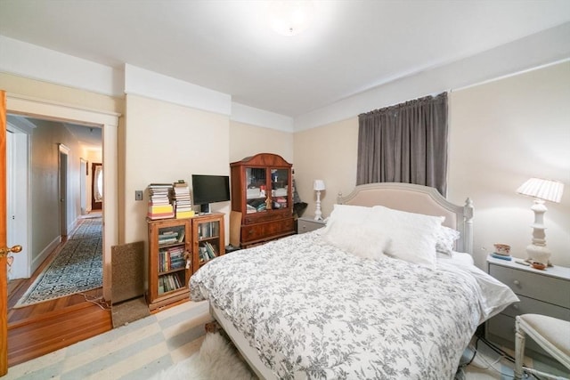 bedroom featuring light hardwood / wood-style flooring