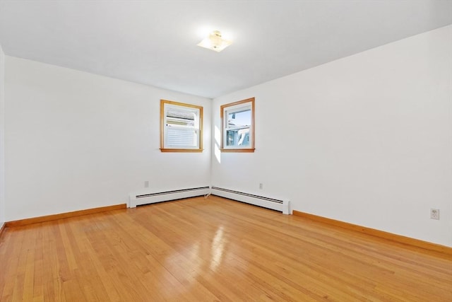 spare room with light hardwood / wood-style floors