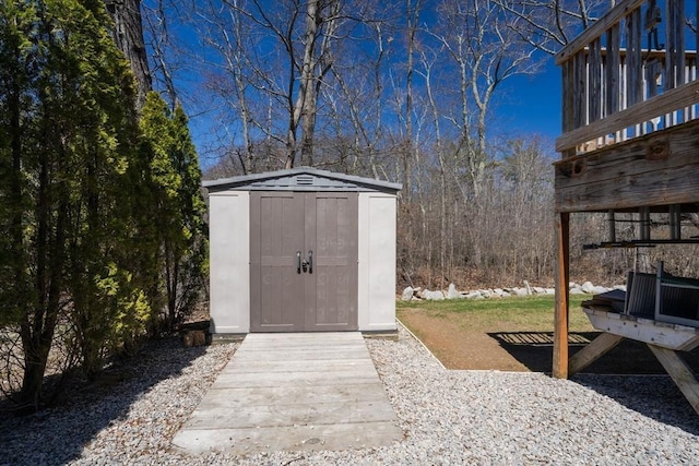 view of shed