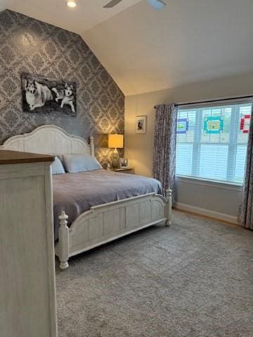 1 Karas Way, Plymouth, MA 02360 - carpeted bedroom with wallpapered walls, lofted ceiling, and baseboards