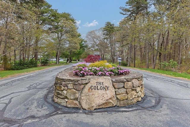 view of community sign