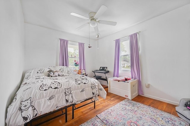 62 Greenbrier Dr, New Bedford, MA 02745 - bedroom featuring wood finished floors, ceiling fan, and baseboards