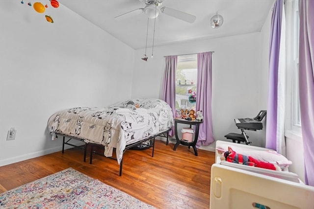 62 Greenbrier Dr, New Bedford, MA 02745 - bedroom featuring wood finished floors, ceiling fan, and baseboards