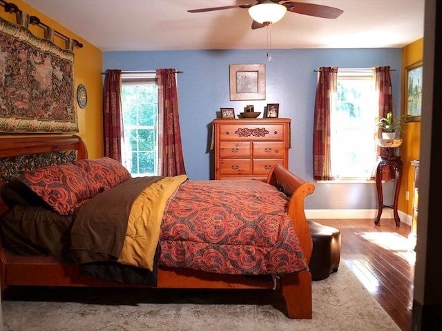 4 Bluebird Ln Unit 4, Killingly, CT 06241 - bedroom featuring hardwood / wood-style flooring, baseboards, and ceiling fan