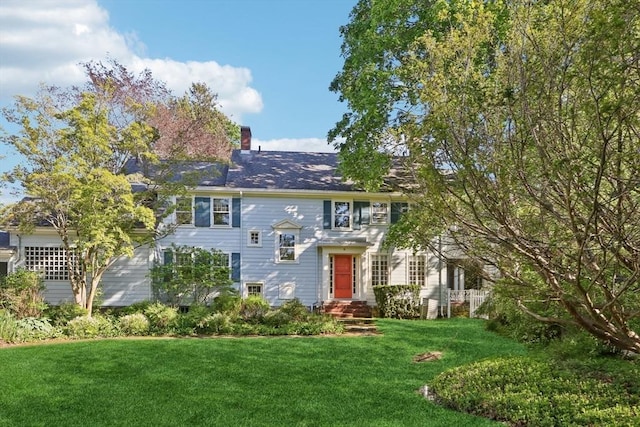 10 Orchard Rd, Gloucester, MA 01930 - view of front of property with a front lawn and a chimney