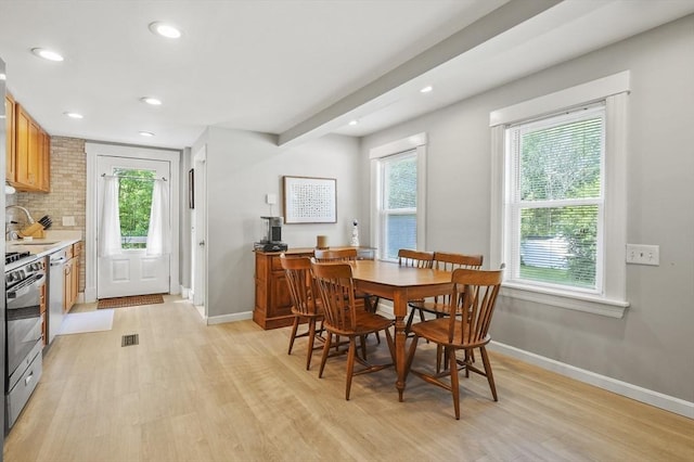 171 Boyce St, Auburn, MA 01501 - dining space featuring light wood finished floors, plenty of natural light, and recessed lighting