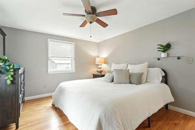 116 Anthony St, Agawam, MA 01001 - bedroom featuring baseboards, light wood-style floors, and a ceiling fan