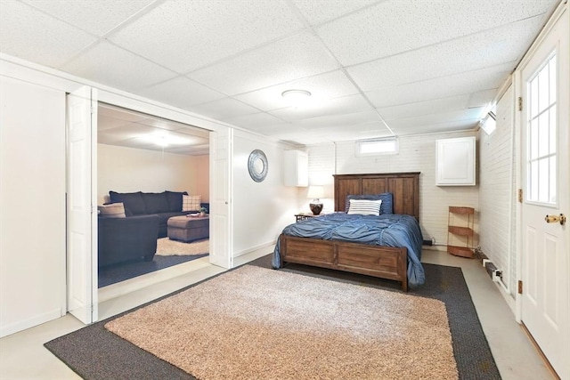 116 Anthony St, Agawam, MA 01001 - bedroom featuring a drop ceiling, baseboards, and carpet floors