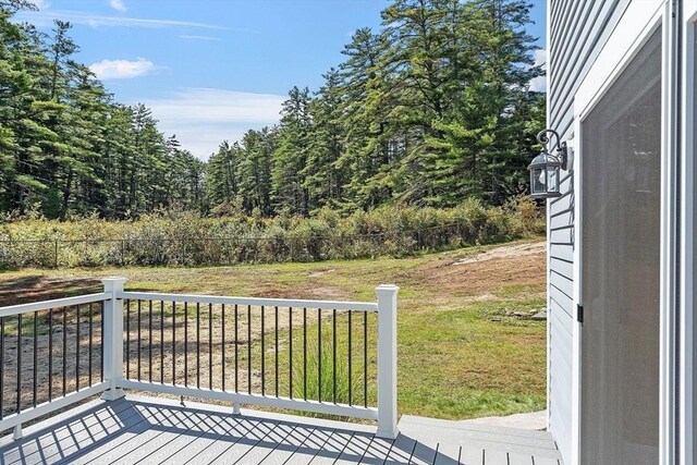 deck featuring a lawn