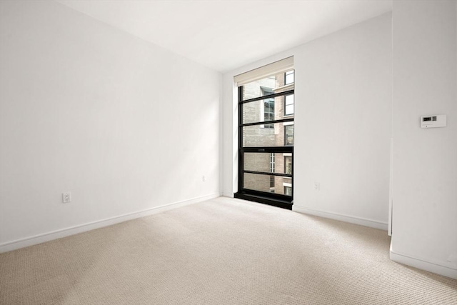 unfurnished room with light carpet