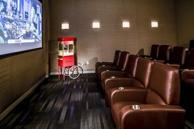 view of carpeted home theater room