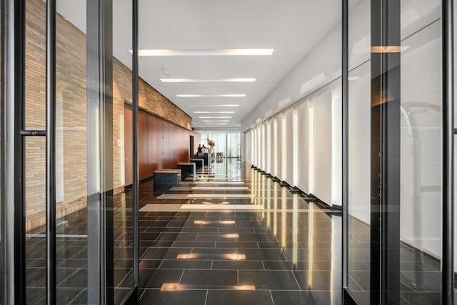 interior space with wood walls