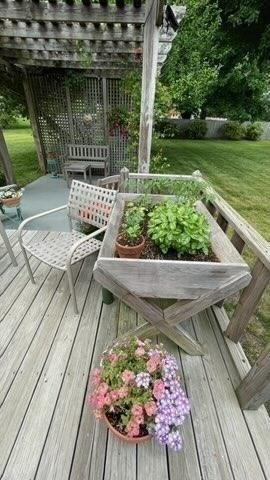 109 Wilder St, Swansea, MA 02777 - wooden terrace with a lawn