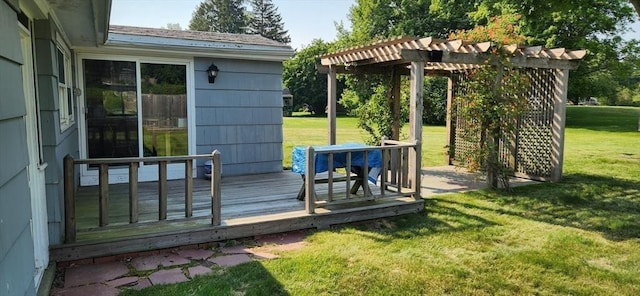 109 Wilder St, Swansea, MA 02777 - wooden deck featuring a yard and a pergola