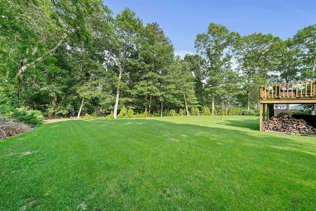 1102 State Rd, Plymouth, MA 02360 - view of grassy yard with a deck
