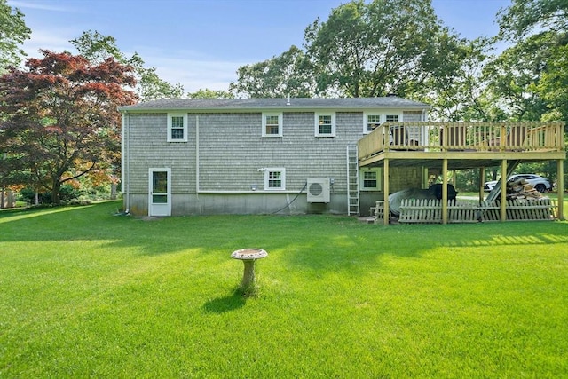 1102 State Rd, Plymouth, MA 02360 - back of property featuring a wooden deck and a yard