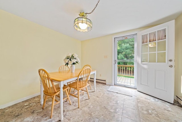 1102 State Rd, Plymouth, MA 02360 - dining space with a baseboard heating unit and baseboards