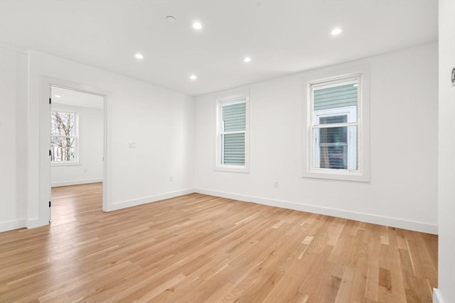 63 Oak St Unit 2, Somerville, MA 02143 - spare room with light wood-style flooring, recessed lighting, and baseboards