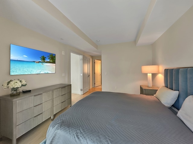 bedroom with light hardwood / wood-style floors