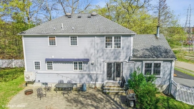 28 Myrtle St, Millis, MA 02054 - rear view of house featuring a patio area and roof with shingles