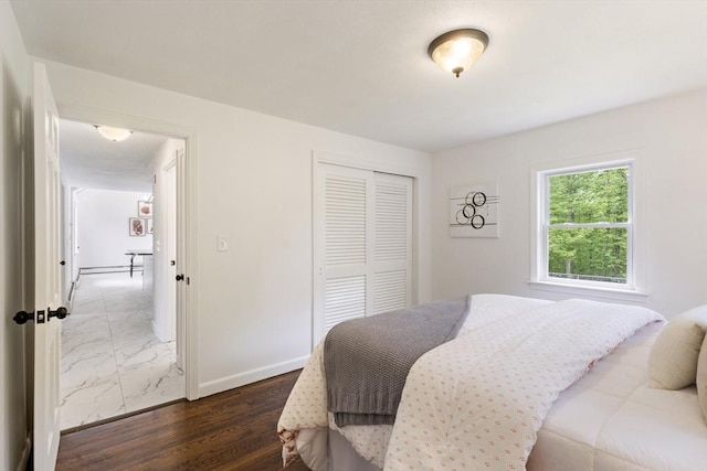 133 Jean Dr, Seekonk, MA 02771 - bedroom featuring a closet, baseboards, and marble finish floors