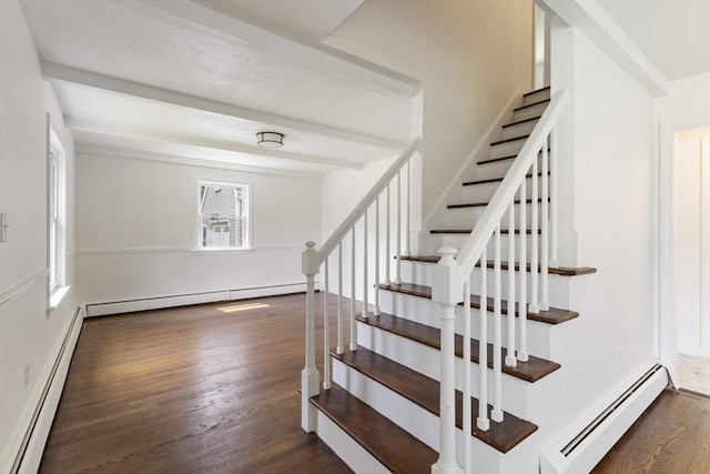 133 Jean Dr, Seekonk, MA 02771 - stairs with a baseboard radiator, wood finished floors, and a baseboard heating unit