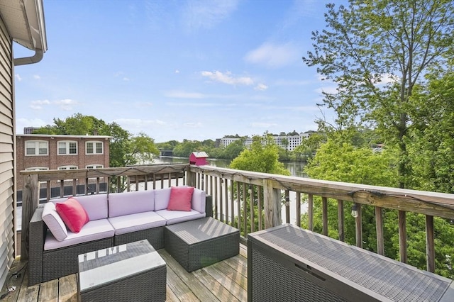 226-236 River St Unit 5, Haverhill, MA 01832 - deck featuring an outdoor hangout area
