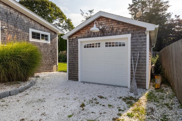 view of garage