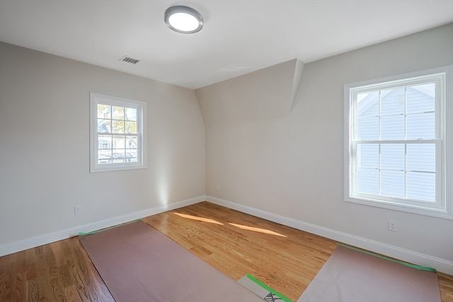 empty room featuring wood-type flooring