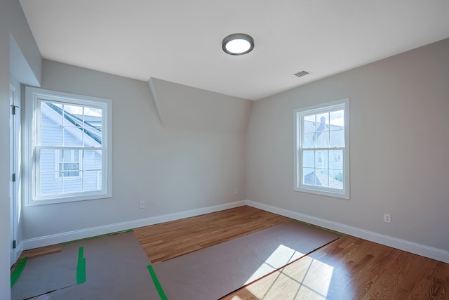 additional living space with wood-type flooring