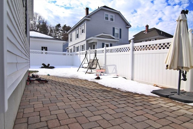 view of patio with a fenced backyard