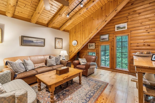 7 Rileys Way, Dartmouth, MA 02747 - living room with wooden ceiling, wood-type flooring, and track lighting