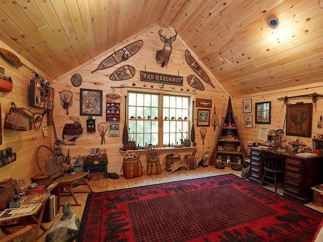 7 Rileys Way, Dartmouth, MA 02747 - office area with wooden walls and wood ceiling