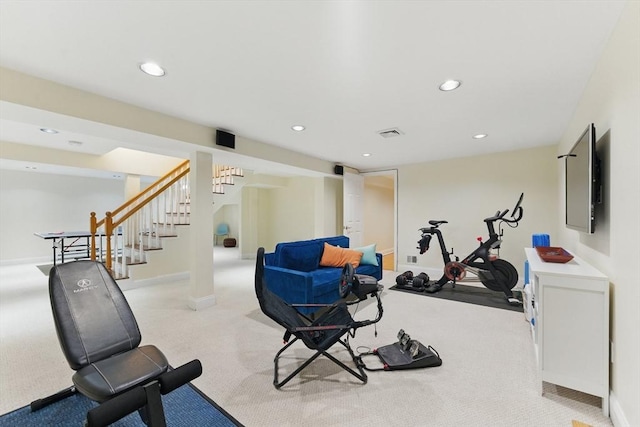 200 Winchester St Unit 1, Brookline, MA 02446 - exercise area with carpet flooring, recessed lighting, and baseboards