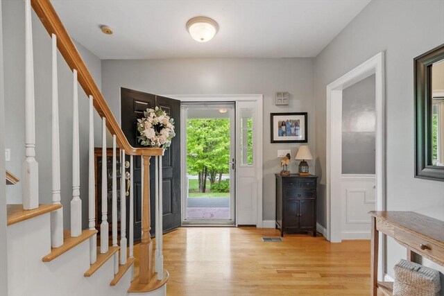 28 Sandy Ridge Rd, Sterling, MA 01564 - entryway with stairs and light wood finished floors