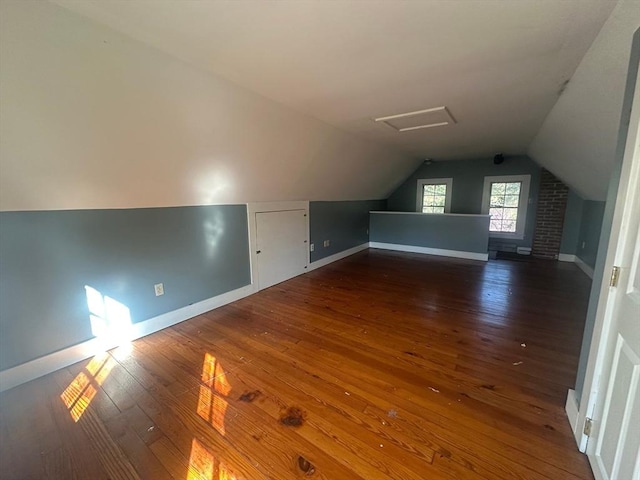 91-93 Mulberry St, Springfield, MA 01105 - bonus room featuring baseboards, lofted ceiling, and hardwood / wood-style floors