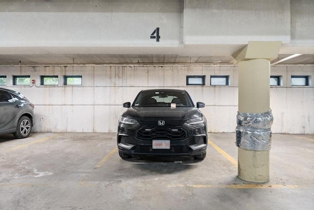 view of parking garage